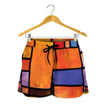 Colorful Stained Glass Mosaic Print Women's Shorts