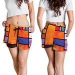 Colorful Stained Glass Mosaic Print Women's Shorts