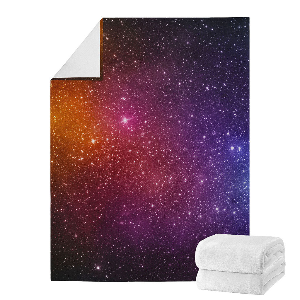 Colorful Stardust Galaxy Space Print Blanket