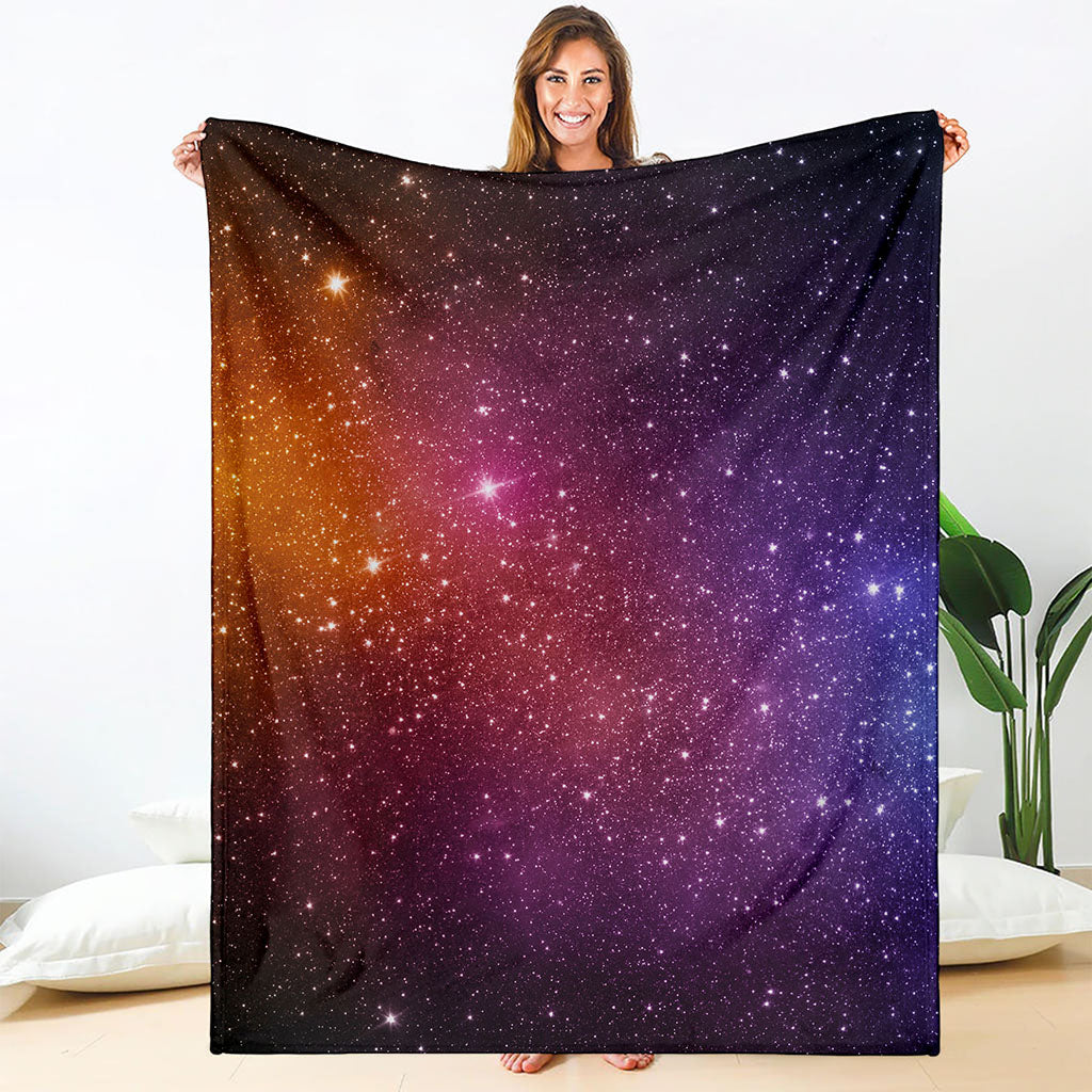 Colorful Stardust Galaxy Space Print Blanket