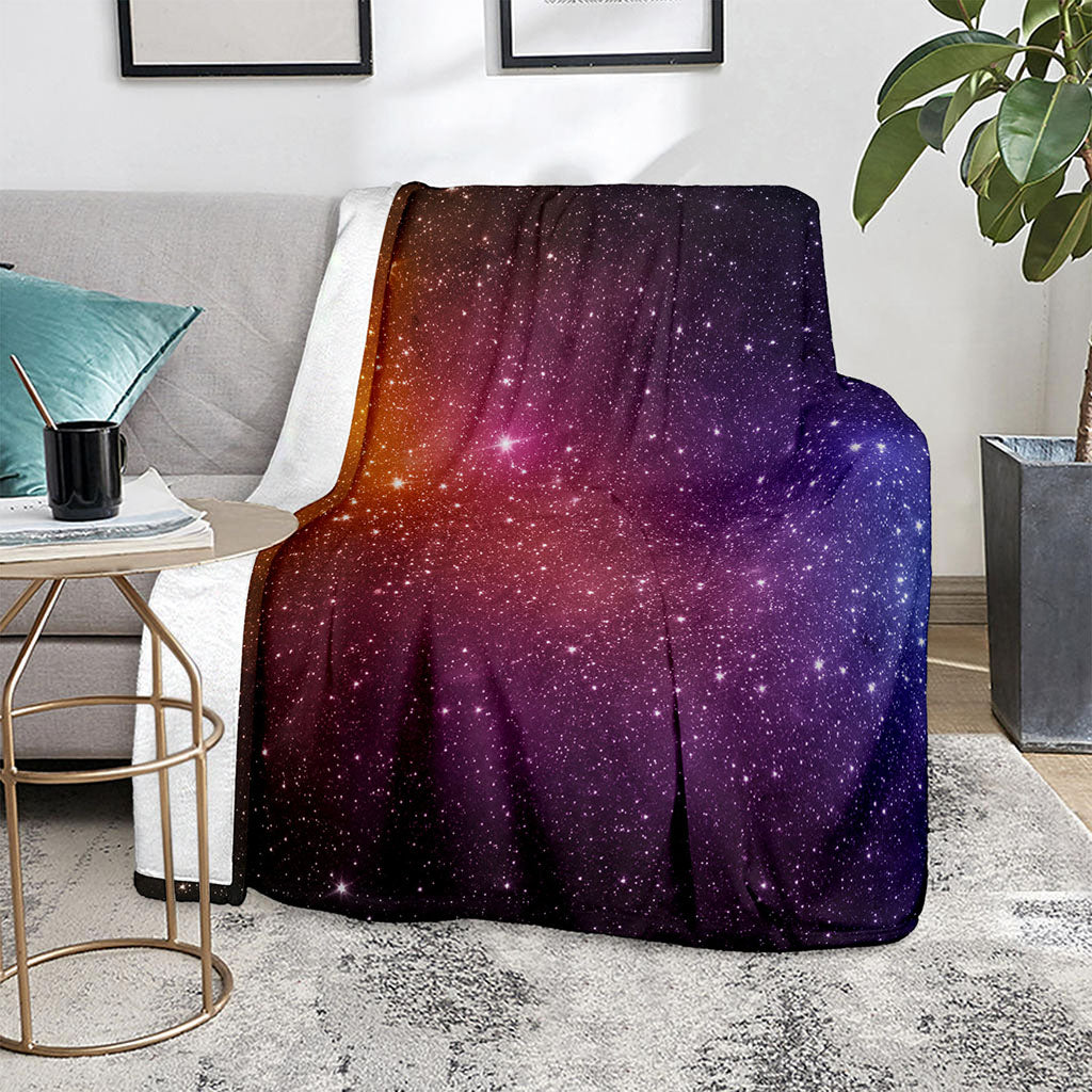 Colorful Stardust Galaxy Space Print Blanket