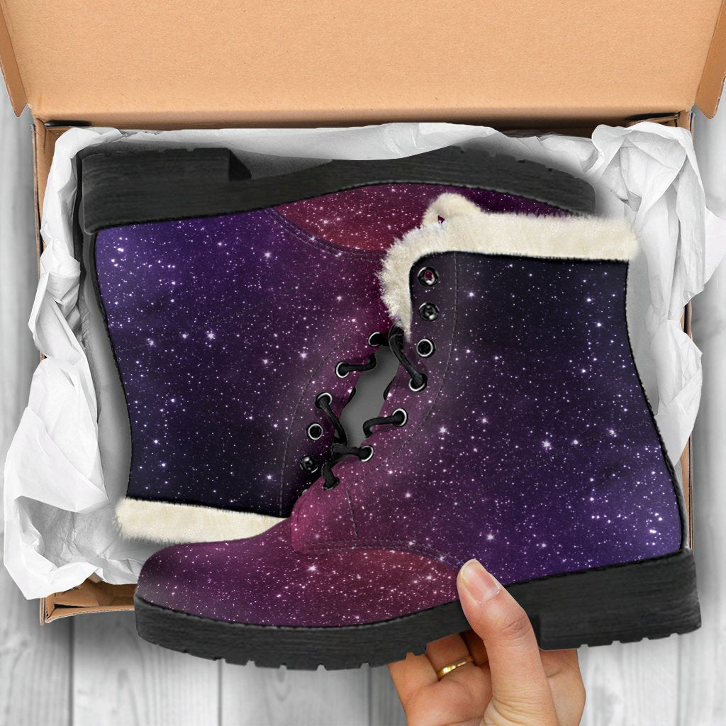 Colorful Stardust Galaxy Space Print Comfy Boots GearFrost