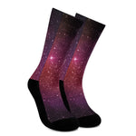 Colorful Stardust Galaxy Space Print Crew Socks