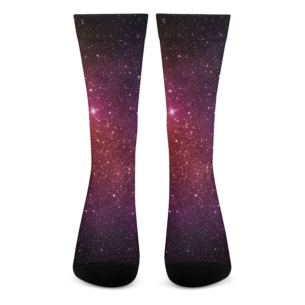 Colorful Stardust Galaxy Space Print Crew Socks