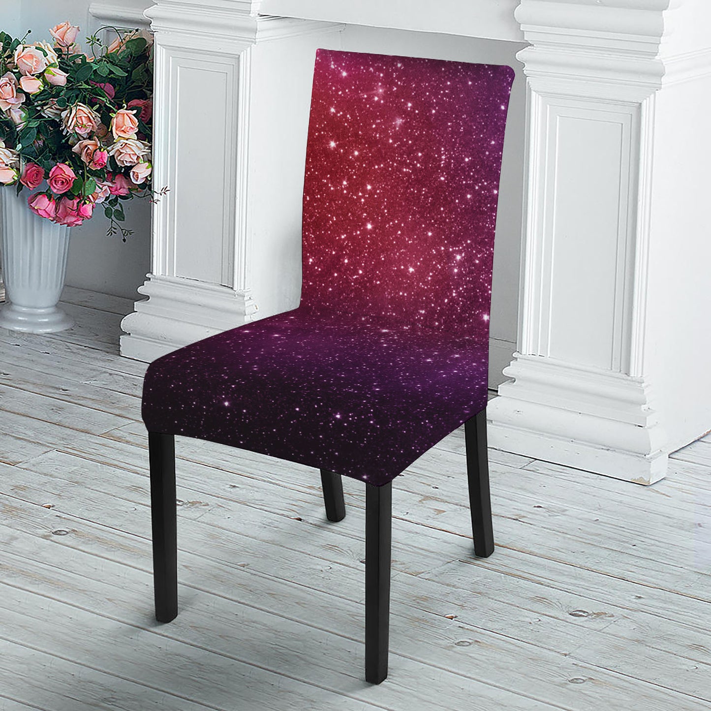 Colorful Stardust Galaxy Space Print Dining Chair Slipcover