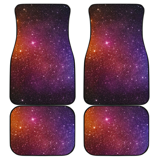 Colorful Stardust Galaxy Space Print Front and Back Car Floor Mats