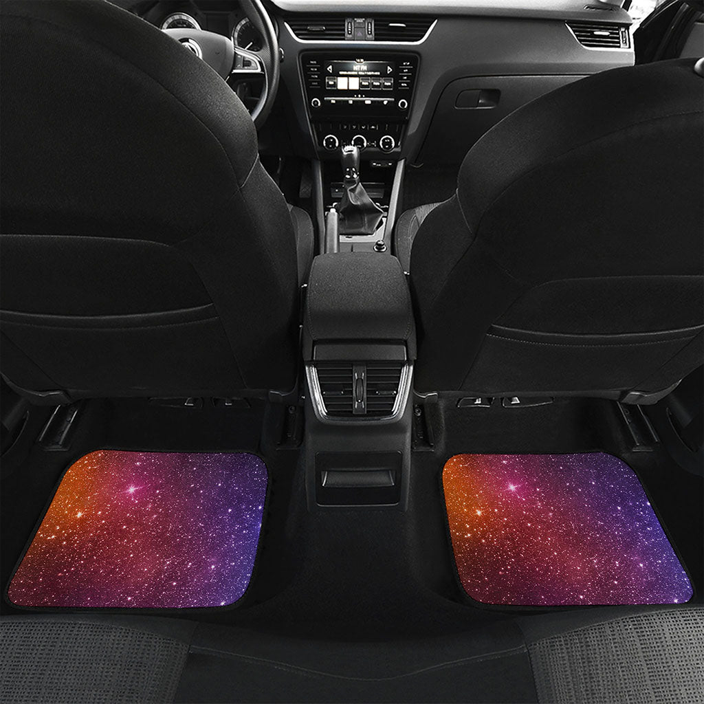 Colorful Stardust Galaxy Space Print Front and Back Car Floor Mats