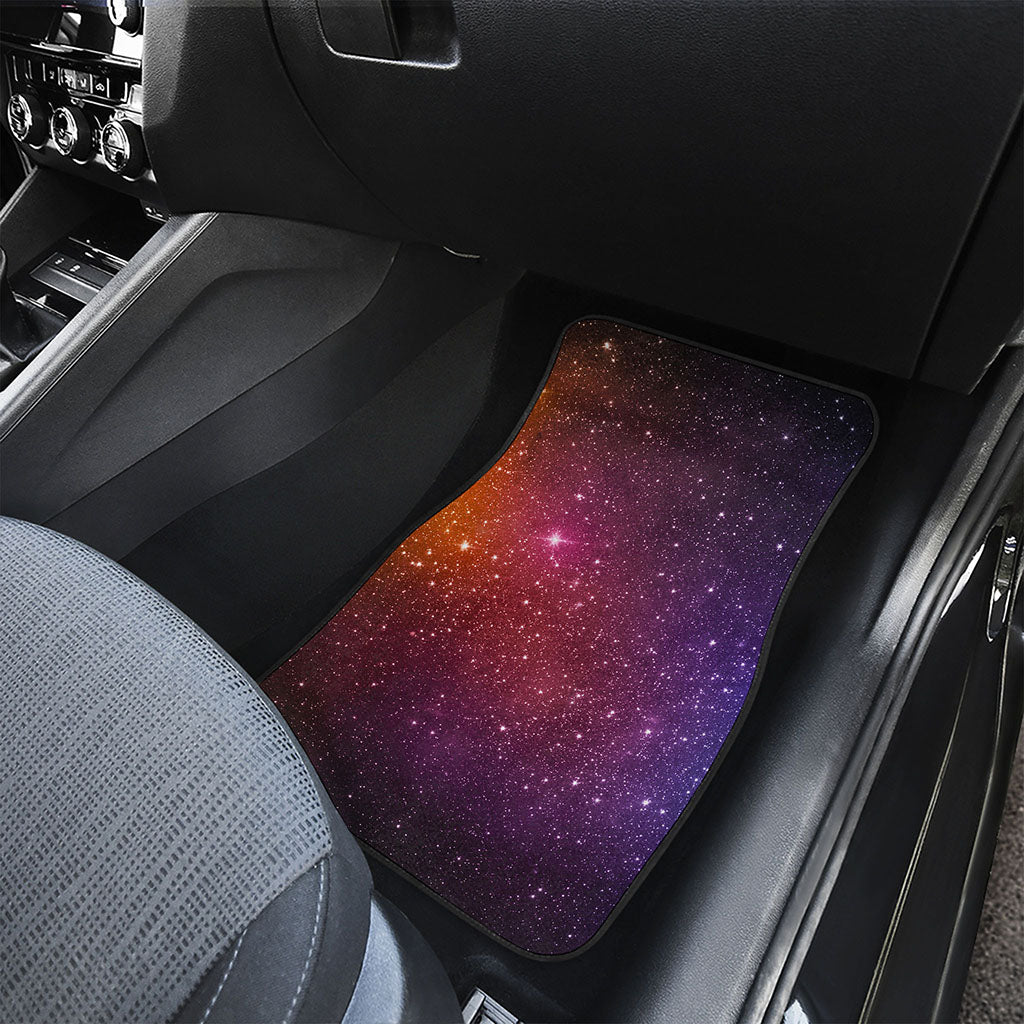 Colorful Stardust Galaxy Space Print Front and Back Car Floor Mats