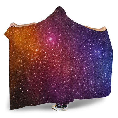 Colorful Stardust Galaxy Space Print Hooded Blanket