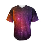 Colorful Stardust Galaxy Space Print Men's Baseball Jersey