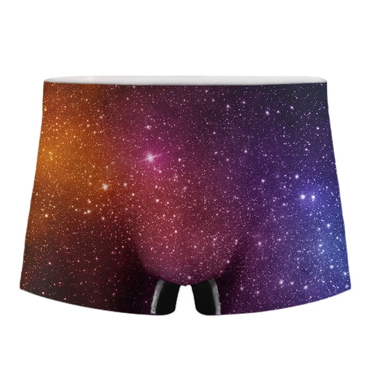 Colorful Stardust Galaxy Space Print Men's Boxer Briefs
