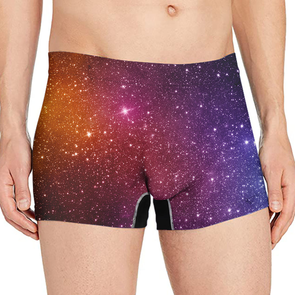Colorful Stardust Galaxy Space Print Men's Boxer Briefs