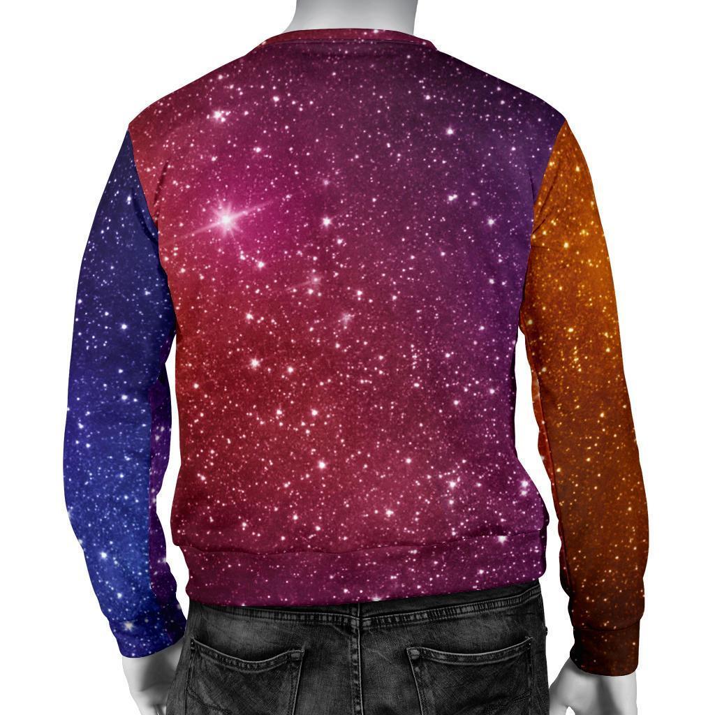 Colorful Stardust Galaxy Space Print Men's Crewneck Sweatshirt GearFrost