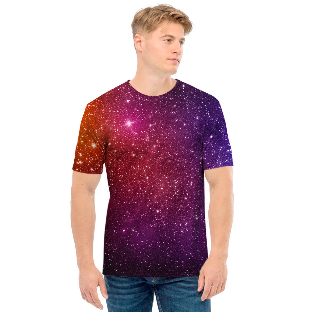 Colorful Stardust Galaxy Space Print Men's T-Shirt