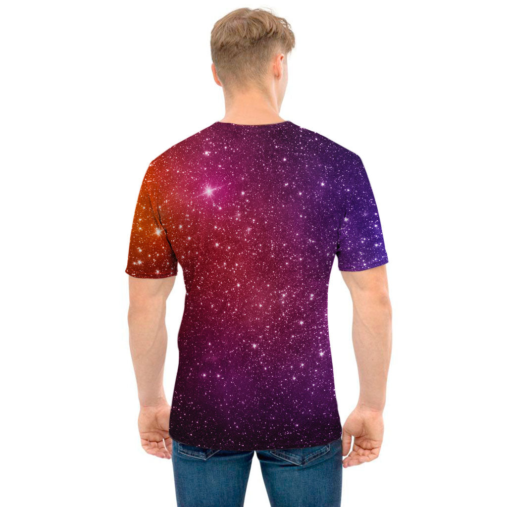 Colorful Stardust Galaxy Space Print Men's T-Shirt