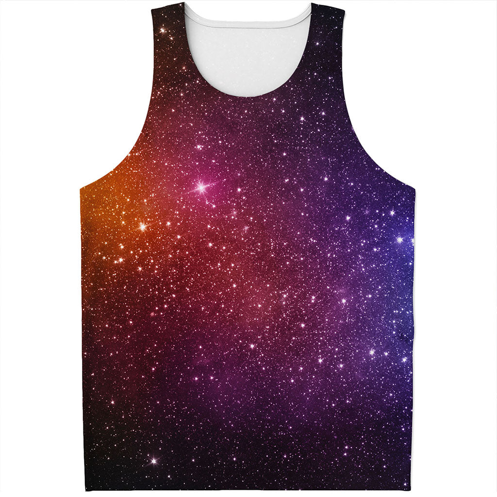 Colorful Stardust Galaxy Space Print Men's Tank Top