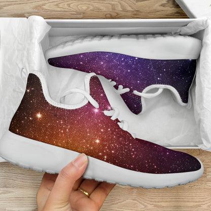 Colorful Stardust Galaxy Space Print Mesh Knit Shoes GearFrost