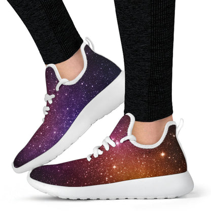 Colorful Stardust Galaxy Space Print Mesh Knit Shoes GearFrost