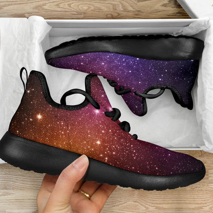 Colorful Stardust Galaxy Space Print Mesh Knit Shoes GearFrost