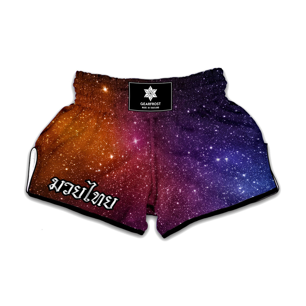 Colorful Stardust Galaxy Space Print Muay Thai Boxing Shorts