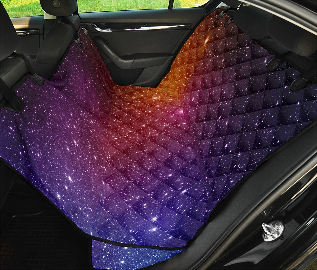 Colorful Stardust Galaxy Space Print Pet Car Back Seat Cover