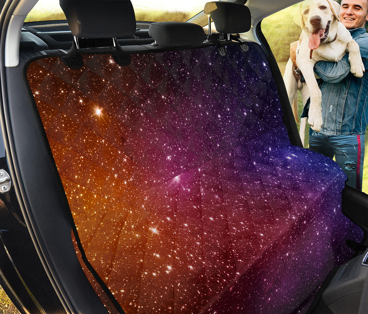 Colorful Stardust Galaxy Space Print Pet Car Back Seat Cover