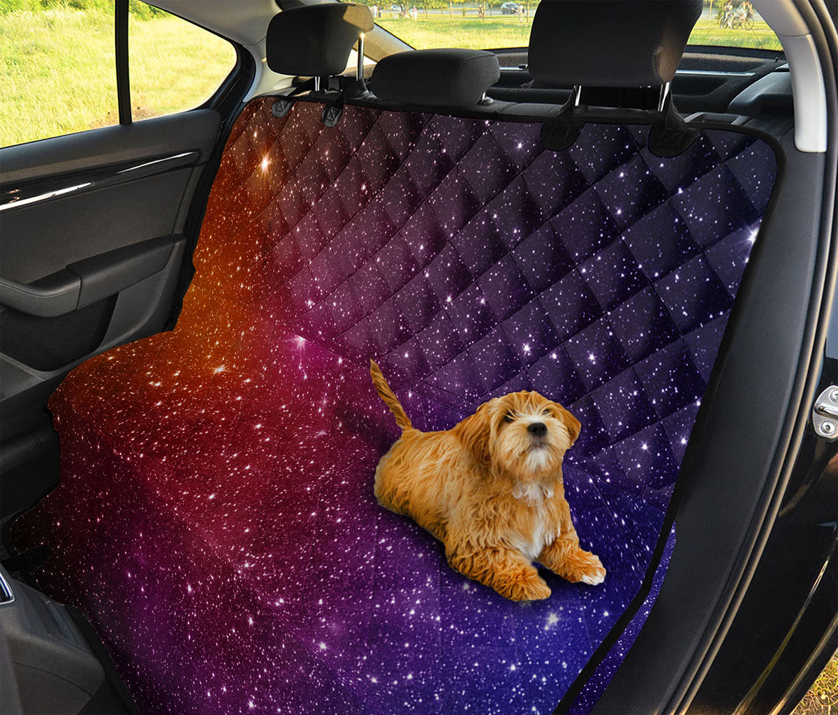 Colorful Stardust Galaxy Space Print Pet Car Back Seat Cover