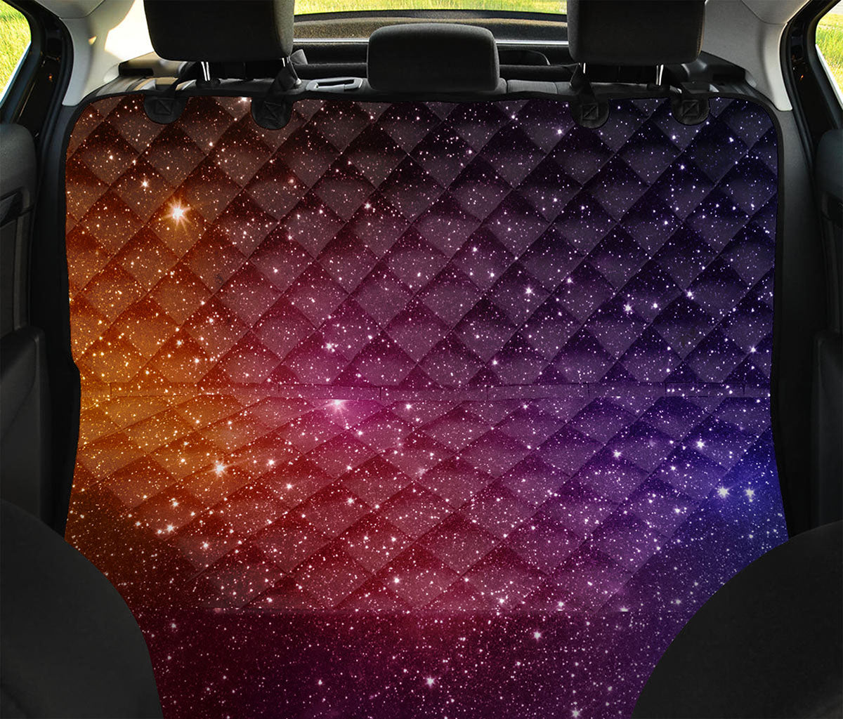 Colorful Stardust Galaxy Space Print Pet Car Back Seat Cover