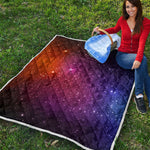 Colorful Stardust Galaxy Space Print Quilt