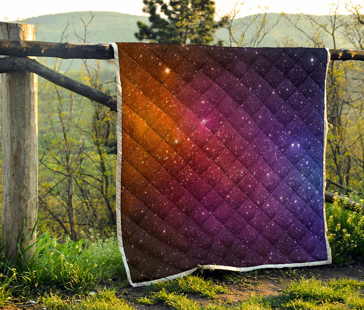 Colorful Stardust Galaxy Space Print Quilt