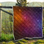 Colorful Stardust Galaxy Space Print Quilt