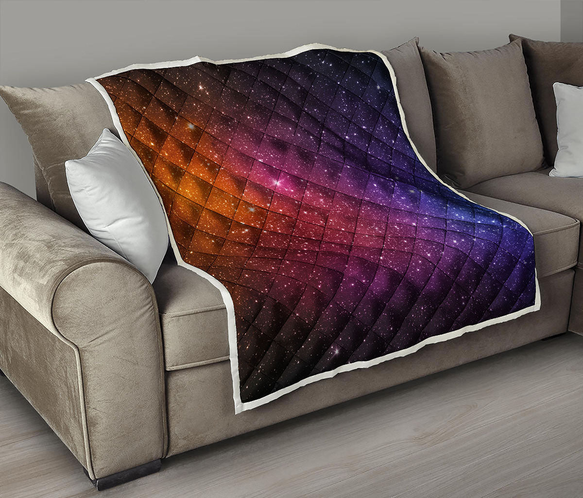 Colorful Stardust Galaxy Space Print Quilt