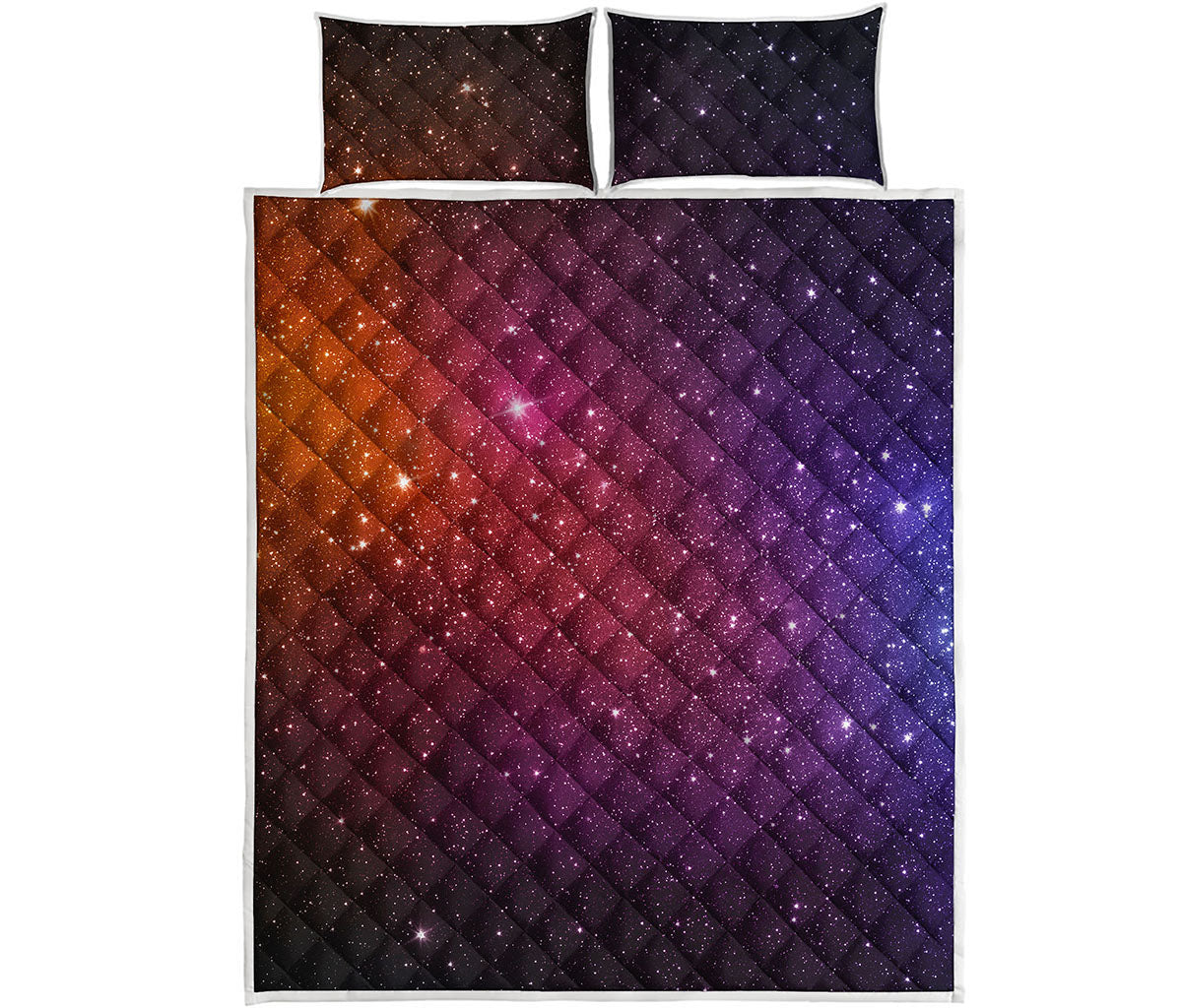 Colorful Stardust Galaxy Space Print Quilt Bed Set