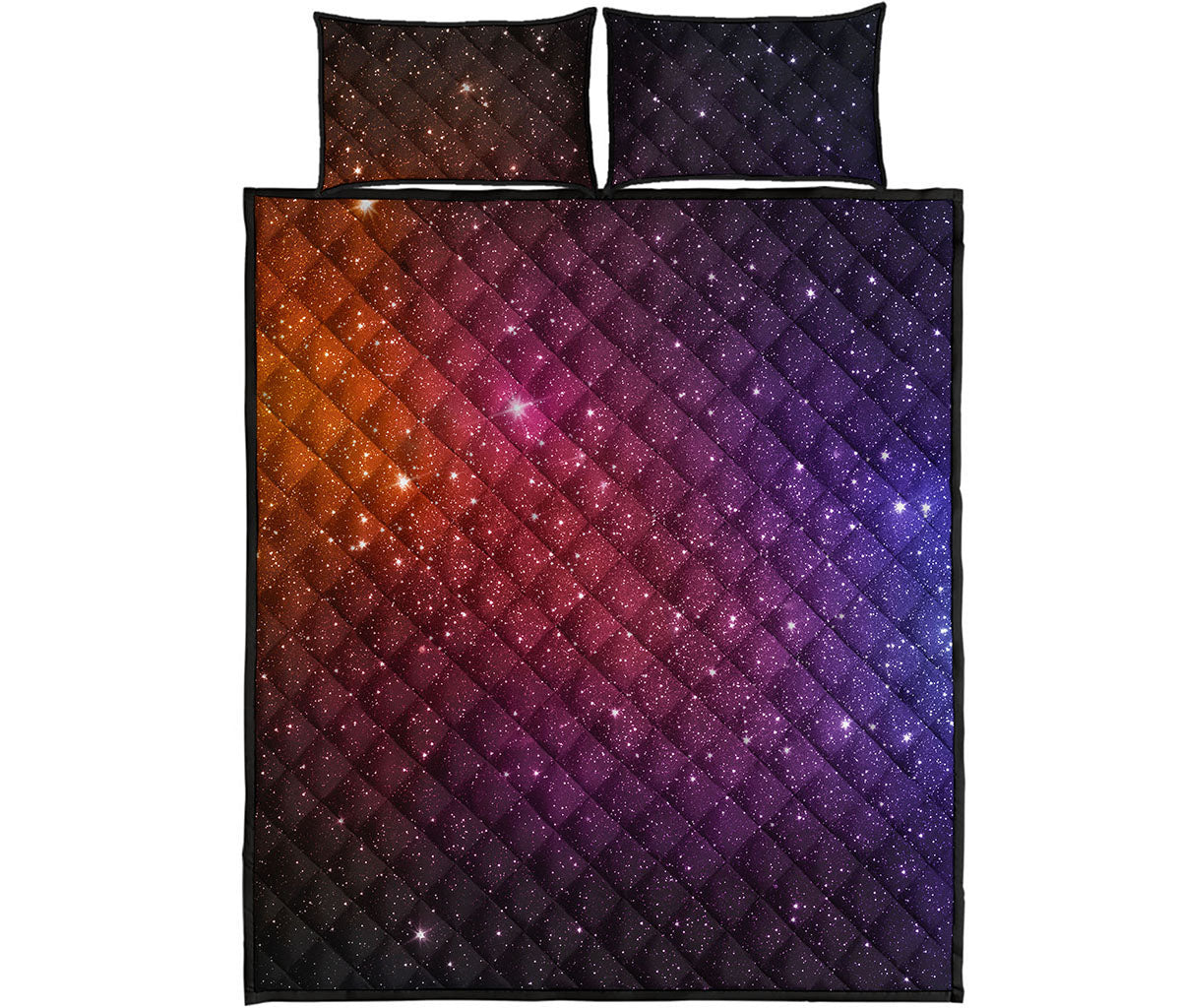 Colorful Stardust Galaxy Space Print Quilt Bed Set