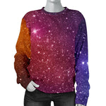 Colorful Stardust Galaxy Space Print Women's Crewneck Sweatshirt GearFrost