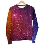 Colorful Stardust Galaxy Space Print Women's Crewneck Sweatshirt GearFrost