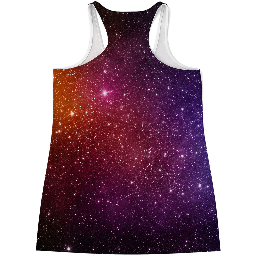 Colorful Stardust Galaxy Space Print Women's Racerback Tank Top