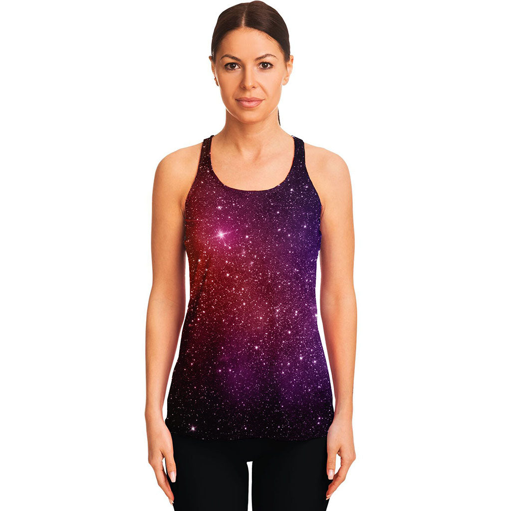 Colorful Stardust Galaxy Space Print Women's Racerback Tank Top