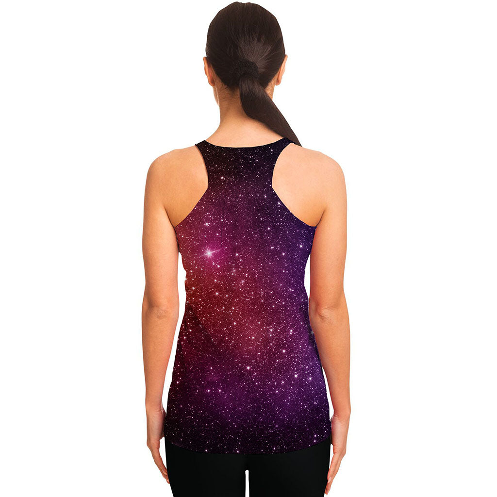 Colorful Stardust Galaxy Space Print Women's Racerback Tank Top