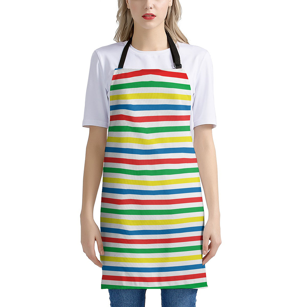 Colorful Striped Pattern Print Apron