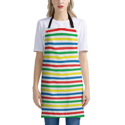 Colorful Striped Pattern Print Apron