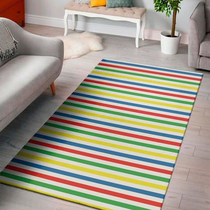 Colorful Striped Pattern Print Area Rug
