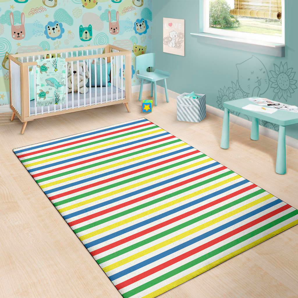 Colorful Striped Pattern Print Area Rug