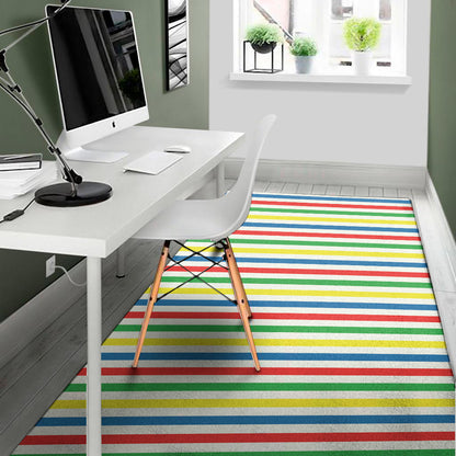 Colorful Striped Pattern Print Area Rug