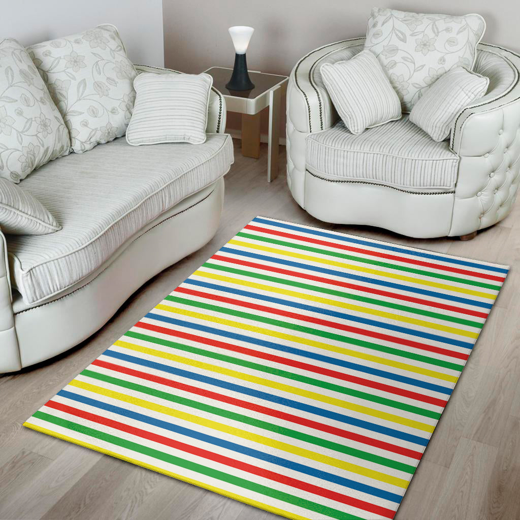Colorful Striped Pattern Print Area Rug