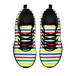 Colorful Striped Pattern Print Black Sneakers