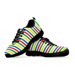 Colorful Striped Pattern Print Black Sneakers