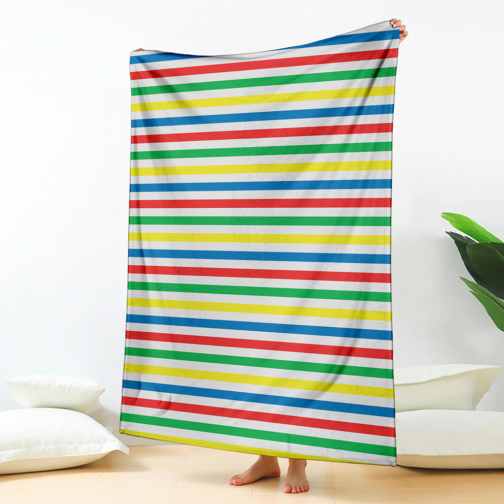 Colorful Striped Pattern Print Blanket