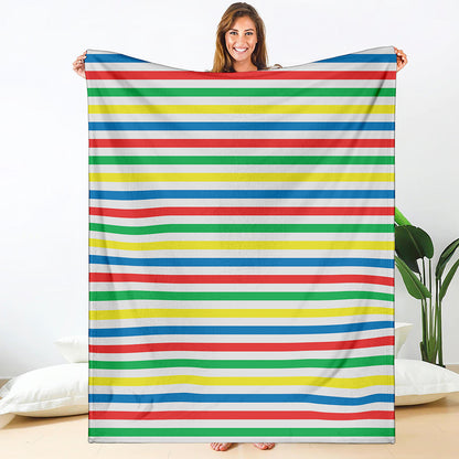 Colorful Striped Pattern Print Blanket