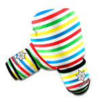 Colorful Striped Pattern Print Boxing Gloves
